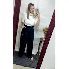 Calça Alfaiataria Feminina Elegante Cintura Alta Social Premium