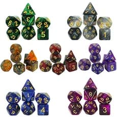 Kit 7 dados Galaxy Blend Color PROMO - RPG