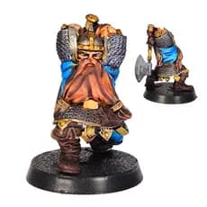 Miniatura RPG Guerreiro Anão Tank Pintada Personagem Herói Resina D&D 28mm Brundir Pathfinder Dungeons and Dragons