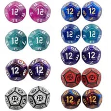 Kit 2 Dados D12 Daggerheart Dualidade RPG | Conjunto 12 Faces Hope Fear T20 D&D | D12 Poliedrico
