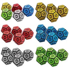 Kit 5 Dados D12 Rúnicos para RPG de Mesa Daggerheart | Conjunto 12 Faces Viking Nórdico | D&D Bárbaro Tormenta