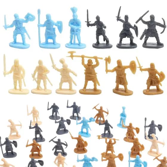Kit 24 Miniaturas Soldados Plástico RPG D&D | Horda Capangas Minions Guerreiros | Modelos Variados