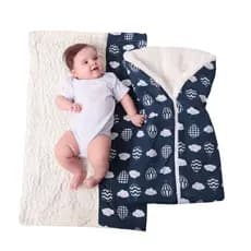 Kit Manta  E Saco Sherpa Para Bebe Recem Nascido cobertor, saida de maternidade