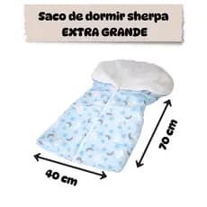 Saco De Dormir Sherpa Pra Bebê Com Ziper Porta Bebê EXG quentinho e macio