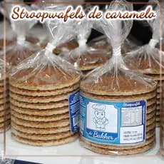 Kit 15 pcts Stroopwafel biscoito holandes - 150 unidades - biscoito holandês recheado de caramelo - 5.2 kg