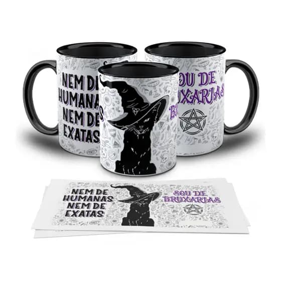 Caneca Personalizada Bruxa Bruxinha Wicca Halloween COM NOME