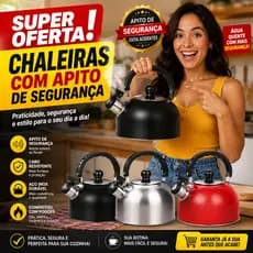 Chaleira com Apito de Segurança  e Tampa Térmica.