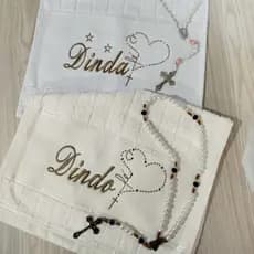 Toalhinha para batizado personalizada convite para padrinhos TOALHA DINDOS