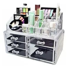 Organizador Cosméticos Porta Maquiagem Acrilico 4/5 Gavetas Portátil Esmaltes, Jóias, Pincéis, Batom