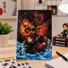 Caderno de discos Demon Slayer - Caderno de discos Kimetsu - universitário - 10 matérias