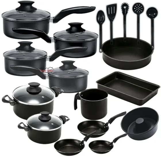 Conjunto kit Jogo de panelas Rose 18 peças Antiaderente Teflon Com Tampa de Vidro utensílios Cozinha