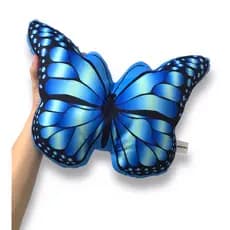Borboleta azul, rosa, coloridas Almofada 3D