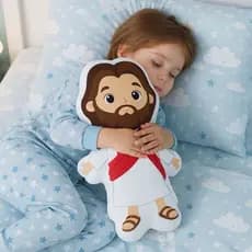 Almofada de Jesus com braços abertos, GRANDE 45cm presente evangélico, católico