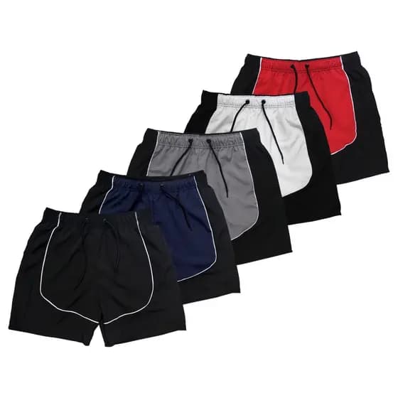 Kit 5 Shorts Masculino sem estampa Duas Cores Elastano Treinos Academia Liso