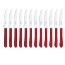 Faca De Mesa Churrasco Inox Tramontina Leme 12 Peças