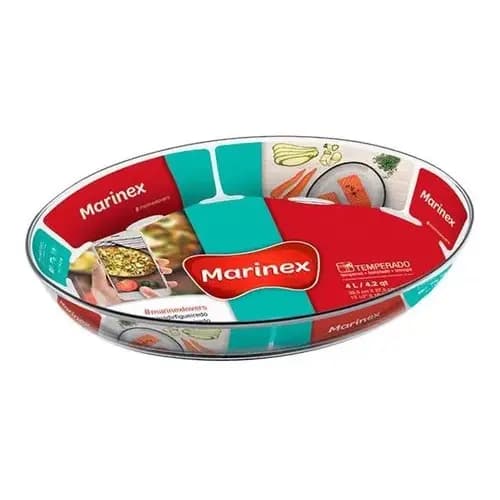 Assadeira Travessa De Vidro Oval 2,4 litros  Marinex