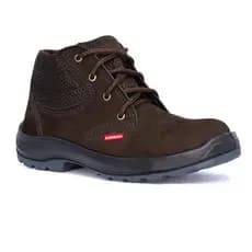 Bota Botina Nobuck Kadesh Marrom Cafe Bico Pvc Solado Bidensidade