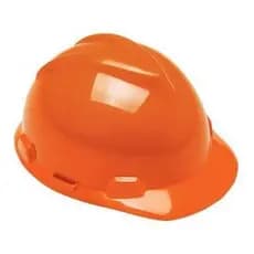 1 CAPACETE MSA  LARANJA  ABA FRONTAL V GARD  COM CARNEIRA E JUGULAR