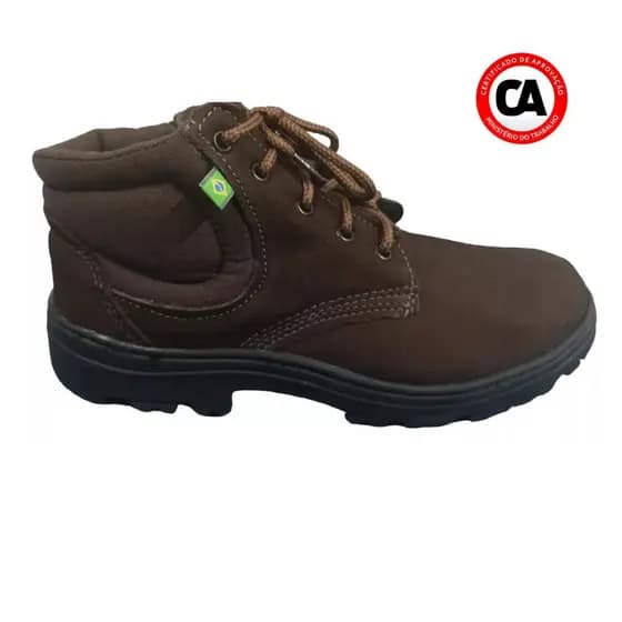 Bota Botina Coturno Nobuck Brasfort Marrom Top Obra Pvc Original CA 43517