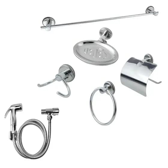 Kit Acessórios Banheiro Stander 5 Peças + Ducha Higiênica
