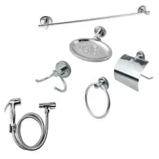 Kit Acessórios Banheiro Stander 5 Peças + Ducha Higiênica