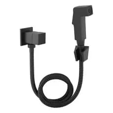 Ducha Higiênica Metal Preto Fosco Mangueira 1.2m Quadrada