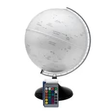 Globo Celeste Cielo 30cm Branco LED Multicolorido Controle Remoto Educativo Decorativo Base Giratória Escritório