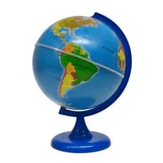 Globo Terrestre Prisma Político 30cm Iluminado LED Branco Decorativo Educativo Base Giratória Escritório