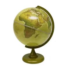 Globo Terrestre Histórico Físico Político 30cm Iluminado LED Branco Educativo Decorativo Base Giratória