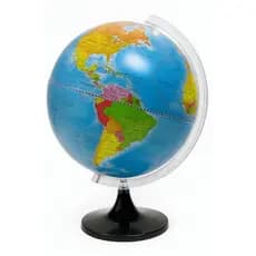 Globo Terrestre Braille Tátil Alto Relevo Político 30cm Educativo Inclusivo Base Giratória Decoração
