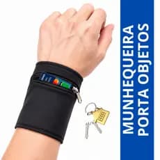 Munhequeira Porta Objetos com Zíper para Corrida, Tennis, Vôlei, Academia e outras Praticas