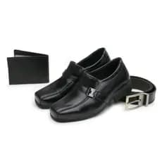 Kit 1 Par De Sapato Social Formal Infantil Masculino + Carteira + Cinto(Infantil)