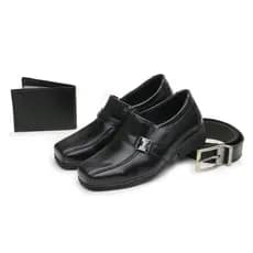 Kit 1 Par De Sapato Social Formal Infantil Masculino + Carteira + Cinto