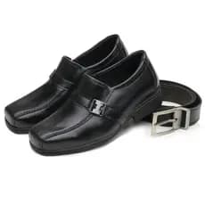 Kit 1 Par De Sapato Social Infantil Masculino + Cinto Infantil