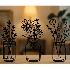 Kit vasos Minimalista de planta decorativo para sala, quarto e escritório