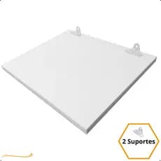 1 Prateleira Branca 30X30 Com Suporte Flutuante Mdf  Organizadora Decoração Cozinha Quarto Banheiro