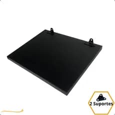 1 Prateleira Preta 30X25 Com Suporte Flutuante Mdf  Organizadora Decoração Cozinha Quarto Banheiro
