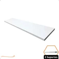 1 Prateleira Branca 70X15 Com Suporte Flutuante Mdf  Organizadora Decoração Cozinha Quarto Banheiro