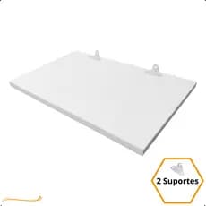 1 Prateleira Branca 40X30 Com Suporte Flutuante Mdf  Organizadora Decoração Cozinha Quarto Banheiro