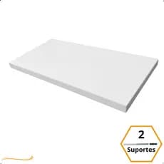 1 Prateleira Branca 30X15 Com Suporte Flutuante Mdf  Organizadora Decoração Cozinha Quarto Banheiro