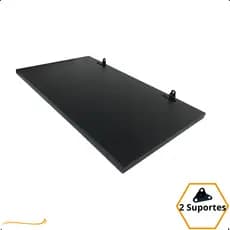 1 Prateleira Preta 50X30 Com Suporte Flutuante Mdf  Organizadora Decoração Cozinha Quarto Banheiro