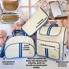 Kit Clean Faixa Azul Bolsas Maternidade Com Trocador Portatil - 03PEÇAS