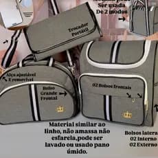 Kit Essencial Intense Faixa Preta Bolsas Maternidade com trocador portátil