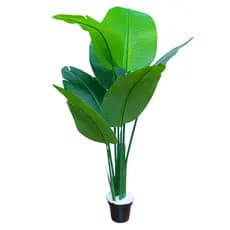 Planta Árvore Bananeira Artifical Grande Folhas Verdes 110cm