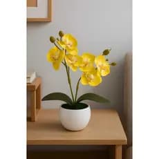 Mini Orquídea Artificial Arranjo Decorativo C/ Vaso