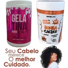 Gelatina Capilar + Creme de Pentear Bomba de Cachos Super Definição 1kg
