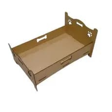 Caminha berço para pet gato e cachorro em mdf crú 3mm.
