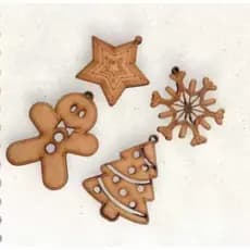 Kit 12 Enfeites Natalinos em MDF Cru de 3mm - 8cm