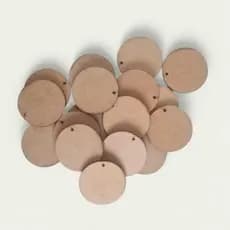 Kit Com 50/e100 Bolachas 2,5Cm com furo Mdf Crú Círculo aplique para artesanato.