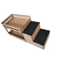 Cama beliche dois andares tamanho G para pet gato e cachorro em mdf cru 6mm.